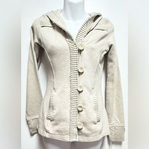 Billabong Cream Button-Up Cardigan Size S